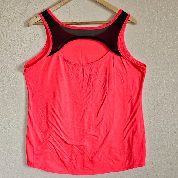 Womens Pink Tank Top XL Zone Pro Black Mesh Sleeveless Scoop Neck Activewear - Picture 4 of 7